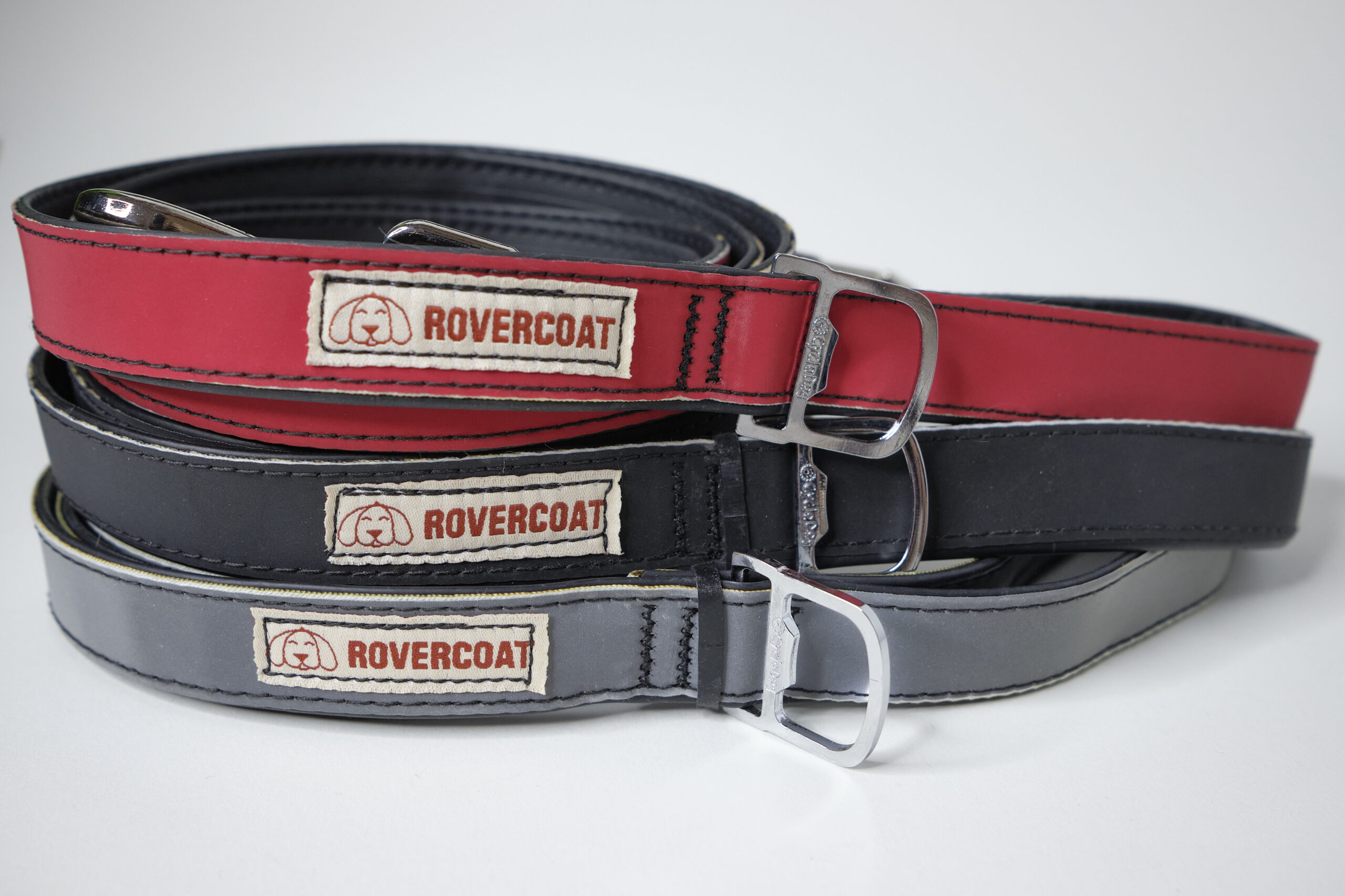 Rovercoat Leashes - Red, Black, Silver